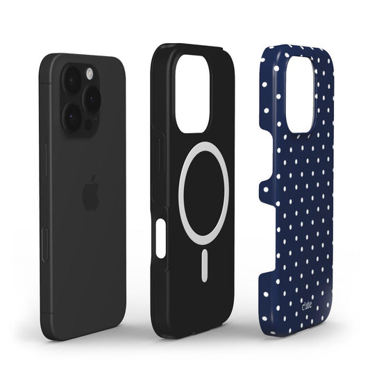 Navy Dots Magsafe phone case