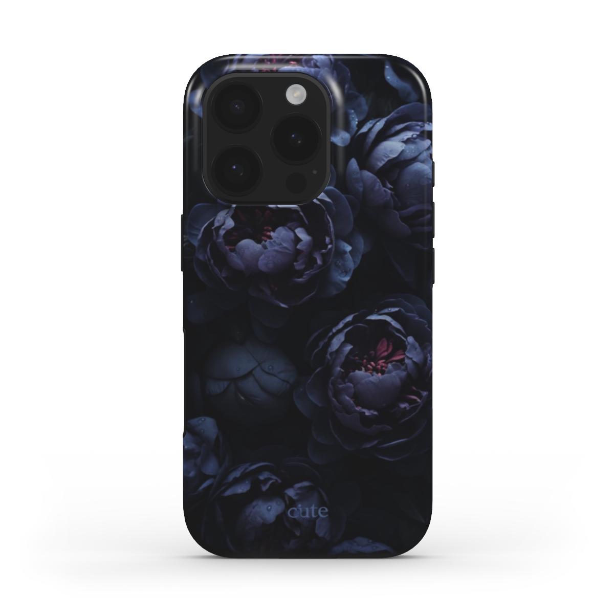 Midnight Peony magsafe phone case