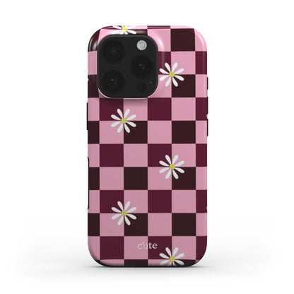 Cherry Checker Bloom phone case