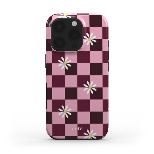 Cherry Checker Bloom phone case