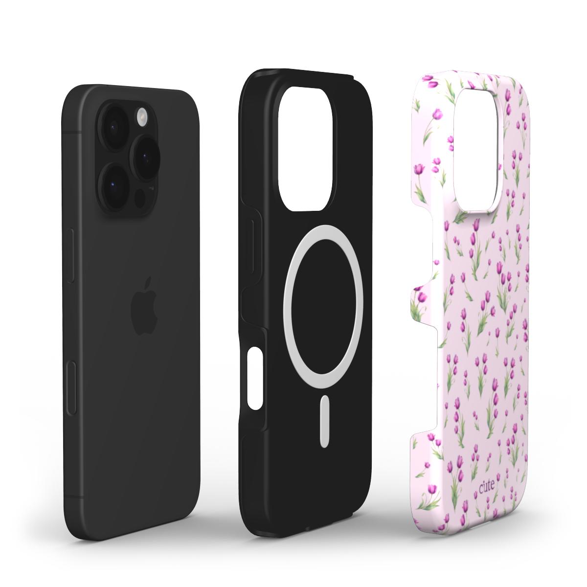 Pink Tulip Garden magsafe phone case