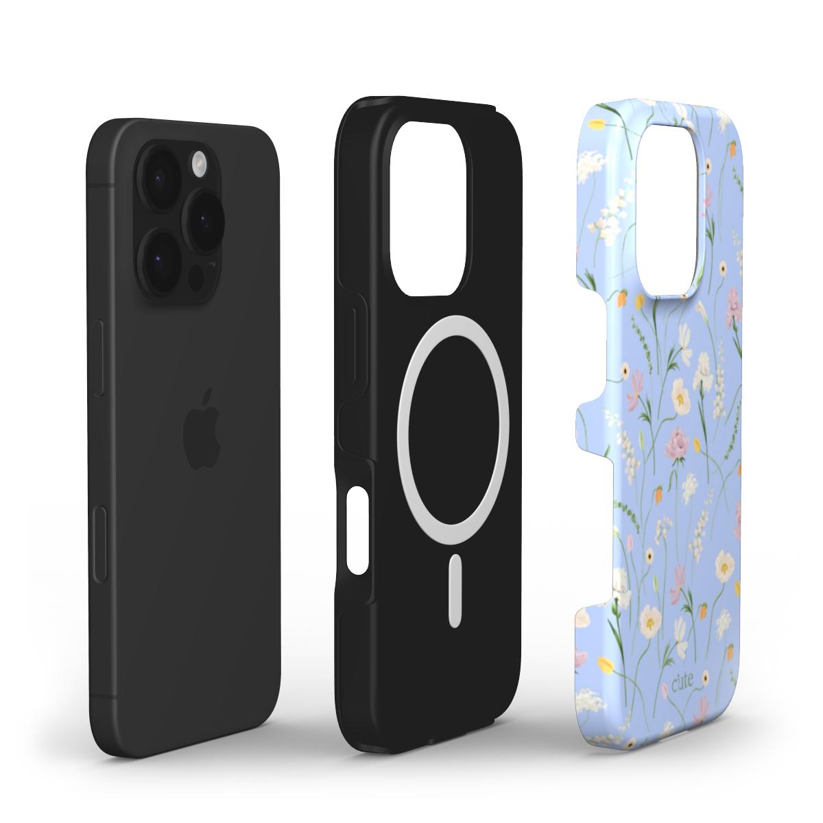 Sky Blue Wildflowers magsafe phone case
