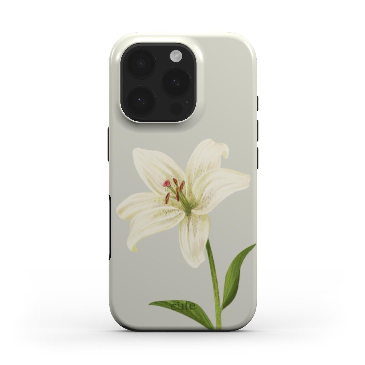 Elegant White Lily magsafe phone case