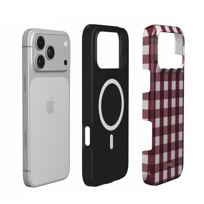 Merlot Check magsafe phone case