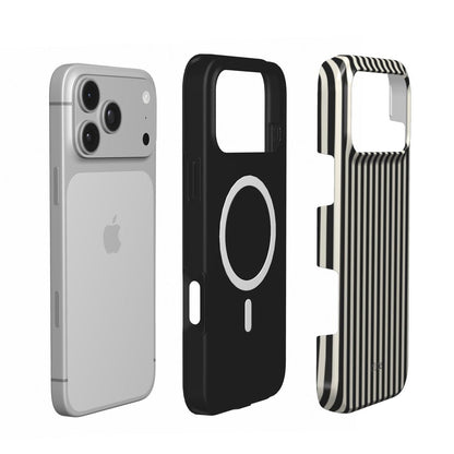 Noir Pinstripe magsafe phone case