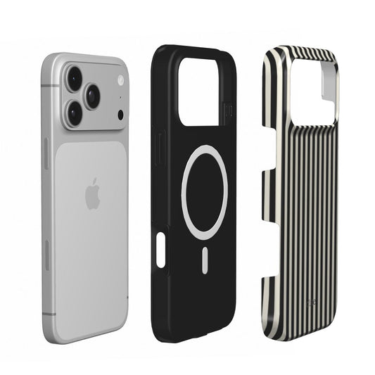 Noir Pinstripe magsafe phone case