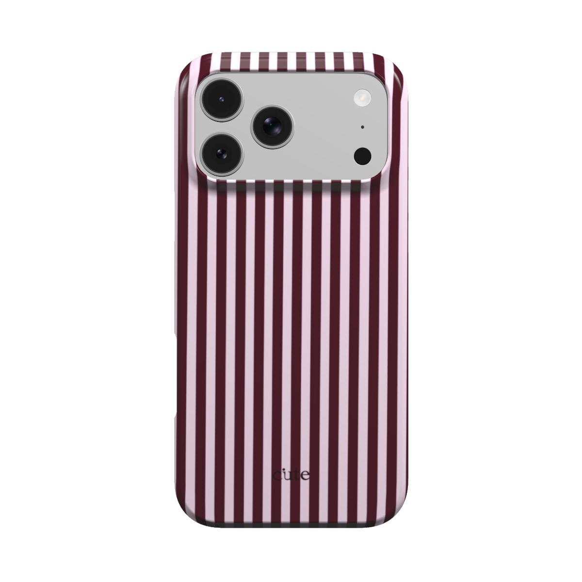 Burgundy Pinstripe phone case