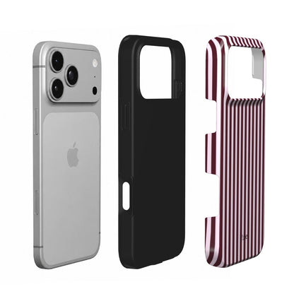 Burgundy Pinstripe phone case