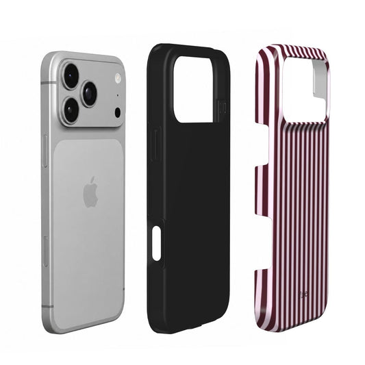 Burgundy Pinstripe phone case