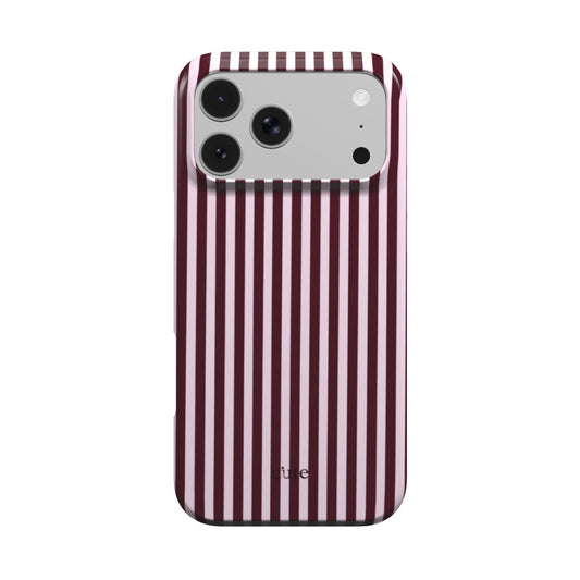 Burgundy Pinstripe magsafe phone case