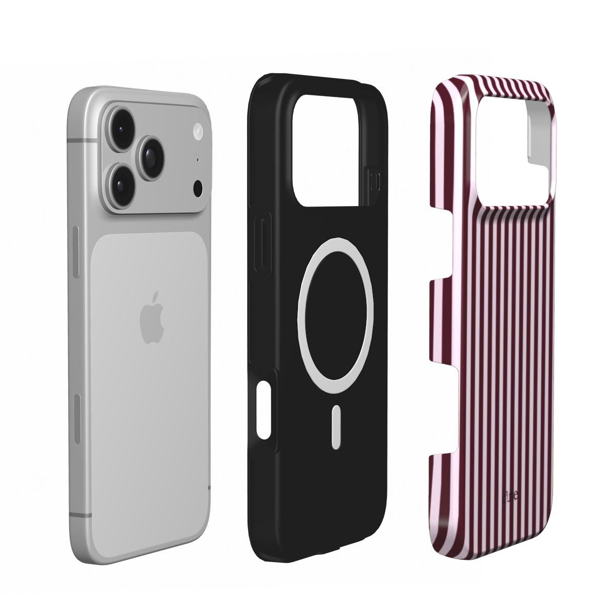 Burgundy Pinstripe magsafe phone case