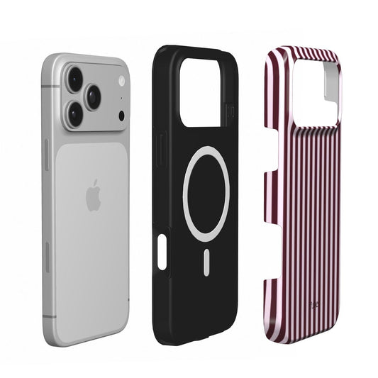 Burgundy Pinstripe magsafe phone case