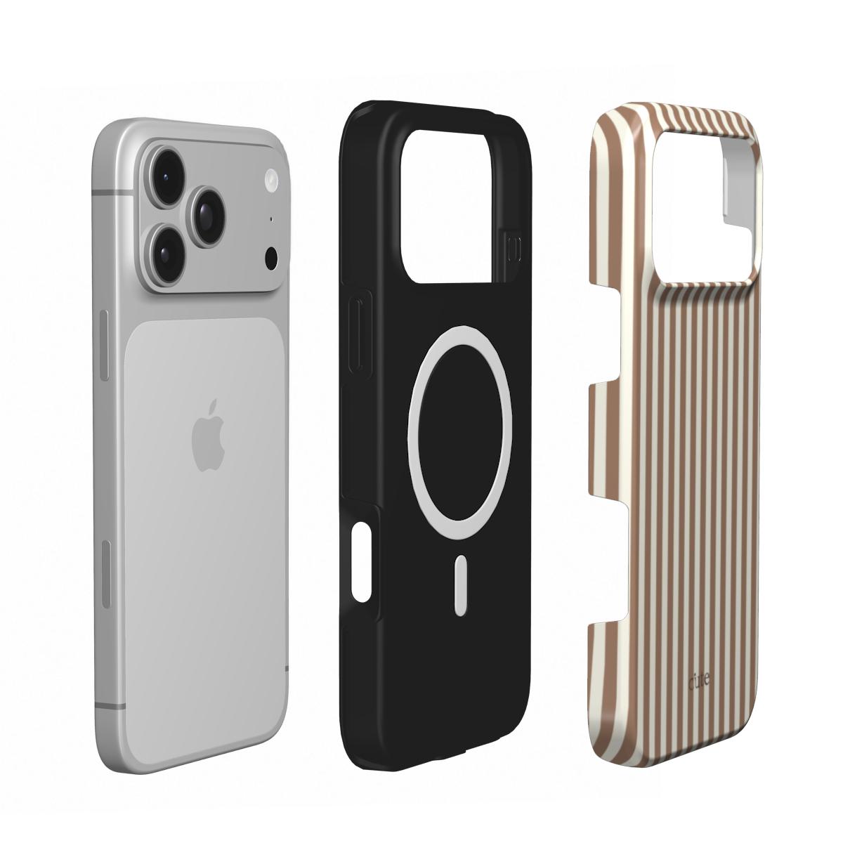 Latte Pinstripe magsafe phone case