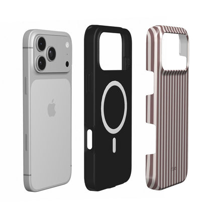 Mauve Pinstripe magsafe phone case