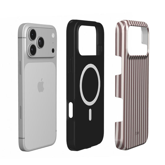 Mauve Pinstripe magsafe phone case