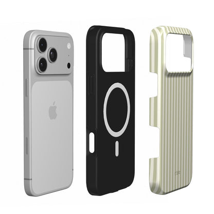 Sage Pinstripe magsafe phone case