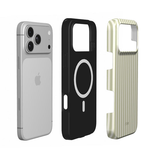Sage Pinstripe magsafe phone case